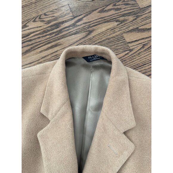 Jos A Bank Vintage Mens 100% Cashmere Peacoat Over Coat Camel Brown Size 42 - Picture 7 of 7